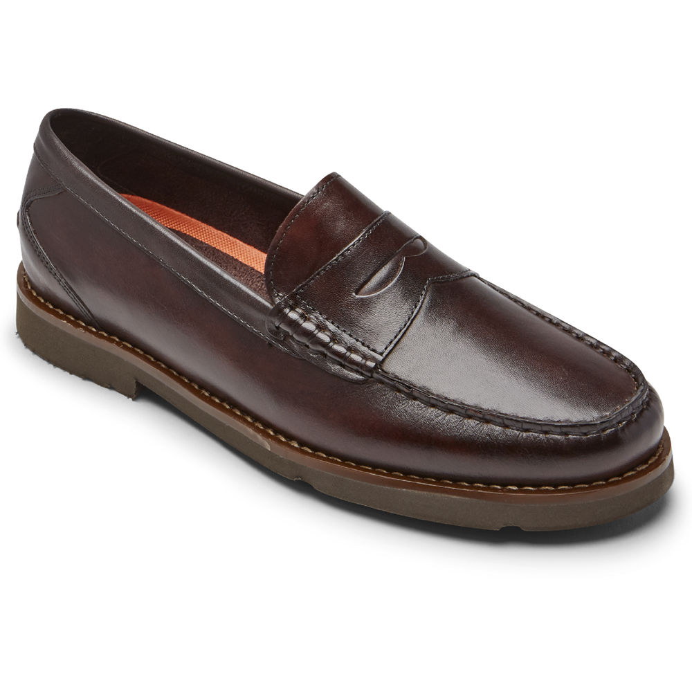 Mocasines Rockport Hombre Mexico - Modern Prep Penny Marrom Oscuro - LXJSD0794